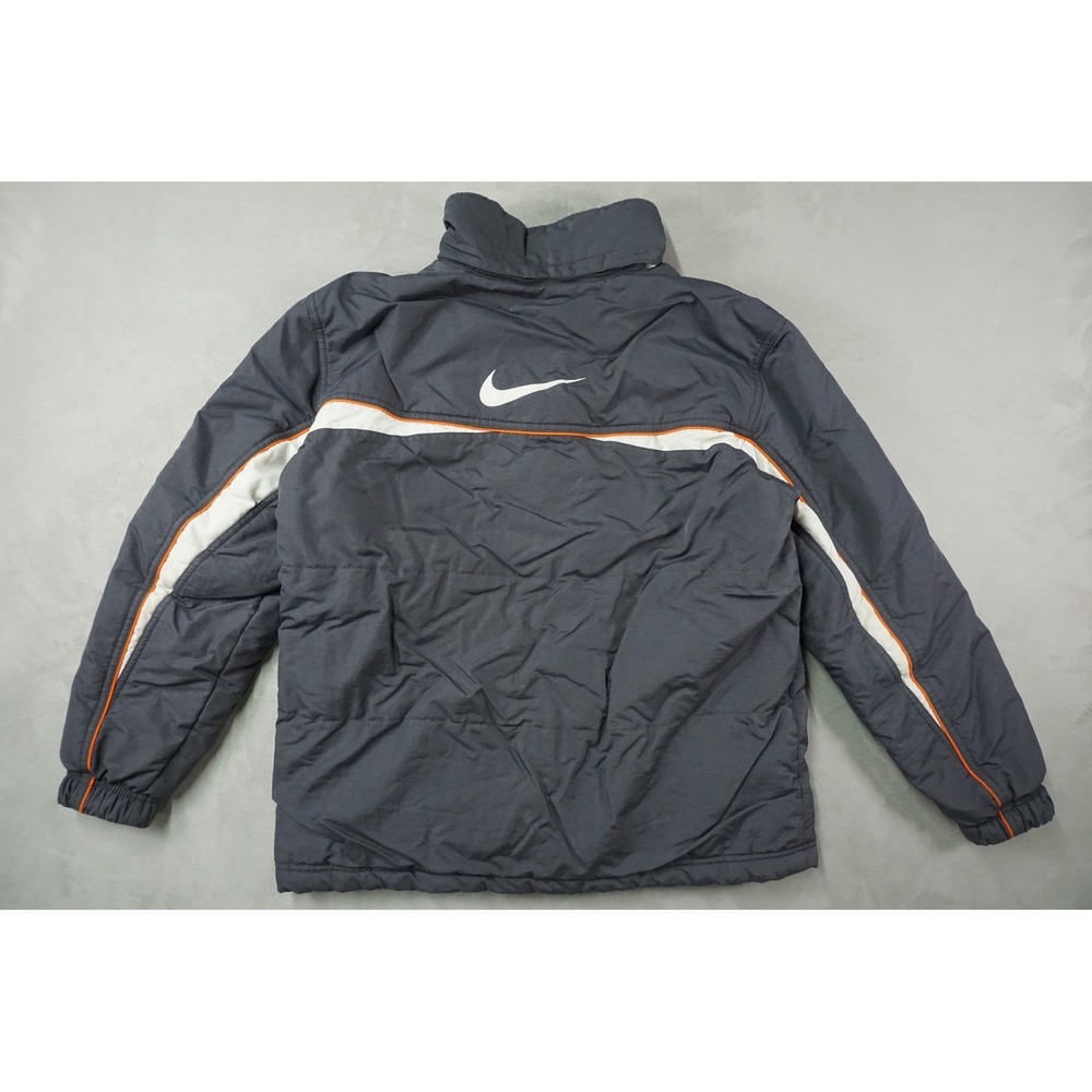 Vintage Nike Y2K 90s Reversible Fleece Lined‎ Jacket Coat Gray Orange Mens Small - Picture 4 of 13